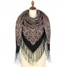 RUSSIAN PAVLOVO POSAD SHAWL 135x135cm SCARF ITALIAN 100% WOOL SILK FRINGE 1888-18
