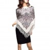 PAVLOVO POSAD RUSSIAN SHAWL 89x89 cm 35x35" 100% Wool Scarf Silk Fringe Wrap 1638-3
