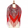 RUSSIAN PAVLOVO POSAD SHAWL 135x135cm SCARF ITALIAN 100% WOOL SILK FRINGE 1892-5