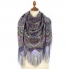 PAVLOVO POSAD RUSSIAN SHAWL 125x125 cm 49x49" 100% Wool Scarf Wrap Silk Fringe 1943-65