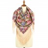 PAVLOVO POSAD RUSSIAN SHAWL 125x125 cm 49x49" 100% Wool Scarf Wrap Silk Fringe 1944-3