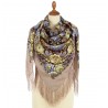 PAVLOVO POSAD RUSSIAN SHAWL 125x125 cm 49x49" 100% Wool Scarf Wrap Silk Fringe 1944-2