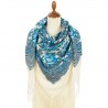 PAVLOVO POSAD RUSSIAN SHAWL 125x125 cm 49x49" 100% Wool Scarf Wrap Silk Fringe 1980-1