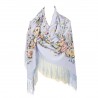 RUSSIAN PAVLOVO POSAD 100% SILK RUSSIA SHAWL SCARF WRAP SUMMER 130x130 cm 1681-1