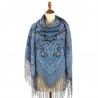 AUTHENTIC PAVLOVO POSAD RUSSIAN SHAWL 100% WOOL CAPE WRAP LARGE SQUARE SCARF 148x148 cm SILK FRINGE 1963-1