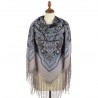 AUTHENTIC PAVLOVO POSAD RUSSIAN SHAWL 100% WOOL CAPE WRAP LARGE SQUARE SCARF 148x148 cm SILK FRINGE 1963-2