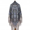 AUTHENTIC PAVLOVO POSAD RUSSIAN SHAWL 100% WOOL CAPE WRAP LARGE SQUARE SCARF 148x148 cm SILK FRINGE 1963-2