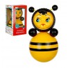 Children's Russian Doll "Bee" in Art Packaging Kotovskie Nevalyashki Roly-Poly Toy with Sound, Height 22 cm