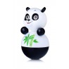 Baby Russian Doll "Panda" in Art Packaging Kotovskie Nevalyashki Roly-Poly Toy with Sound, Height 22 cm