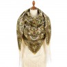 PAVLOVO POSAD RUSSIAN SHAWL 146x146 cm 57x57" 100% Wool Scarf Wrap Silk Fringe 2039-4