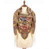 PAVLOVO POSAD RUSSIAN SHAWL 146x146 cm 57x57" 100% Wool Scarf Wrap Silk Fringe 2039-2