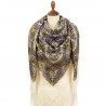 PAVLOVO POSAD RUSSIAN SHAWL 146x146 cm 57x57" 100% Wool Scarf Wrap Silk Fringe 2039-1