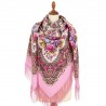 PAVLOVO POSAD RUSSIAN SHAWL 146x146 cm 57x57" 100% Wool Scarf Wrap Silk Fringe 2013-3