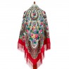 PAVLOVO POSAD RUSSIAN SHAWL 146x146 cm 57x57" 100% Wool Scarf Wrap Silk Fringe 2013-5