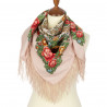 PAVLOVO POSAD RUSSIAN SHAWL 89x89 cm 35x35" 100% Wool Scarf Woolen Fringe Wrap 1687-2