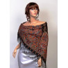 PAVLOVO POSAD RUSSIAN SHAWL 89x89 cm 35x35 inches 100% Wool Scarf Silk Fringe Wrap 1155-18