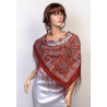 PAVLOVO POSAD RUSSIAN SHAWL 89x89 cm 35x35 inches 100% Wool Scarf Silk Fringe Wrap 1157-7