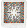 PAVLOVO POSAD RUSSIAN SHAWL 89x89 cm 35x35 inches 100% Wool Scarf Silk Fringe Wrap 1345-2