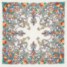 PAVLOVO POSAD RUSSIAN SHAWL 89x89 cm 35x35 inches 100% Wool Scarf Silk Fringe Wrap 1345-2
