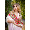 PAVLOVO POSAD RUSSIAN SHAWL 89x89 cm 35x35 inches 100% Wool Scarf Silk Fringe Wrap 1345-3