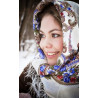PAVLOVO POSAD RUSSIAN SHAWL 89x89 cm 35x35 inches 100% Wool Scarf Silk Fringe Wrap 1345-4