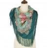 PAVLOVO POSAD RUSSIAN SHAWL 89x89 cm 35x35 inches 100% Wool Scarf Silk Fringe Wrap 1540-9