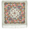 PAVLOVO POSAD RUSSIAN SHAWL 89x89 cm 35x35 inches 100% Wool Scarf Silk Fringe Wrap 1577-2