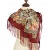 PAVLOVO POSAD RUSSIAN SHAWL 89x89 cm 35x35 inches 100% Wool Scarf Silk Fringe Wrap 1577-4