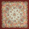 PAVLOVO POSAD RUSSIAN SHAWL 89x89 cm 35x35 inches 100% Wool Scarf Silk Fringe Wrap 1577-4
