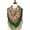 PAVLOVO POSAD RUSSIAN SHAWL 89x89 cm 35x35 inches 100% Wool Scarf Silk Fringe Wrap 1577-9