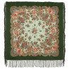PAVLOVO POSAD RUSSIAN SHAWL 89x89 cm 35x35 inches 100% Wool Scarf Silk Fringe Wrap 1577-9