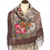 PAVLOVO POSAD RUSSIAN SHAWL 89x89 cm 35x35 inches 100% Wool Scarf Silk Fringe Wrap 1606-16