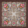 PAVLOVO POSAD RUSSIAN SHAWL 89x89 cm 35x35 inches 100% Wool Scarf Silk Fringe Wrap 1606-16