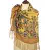 PAVLOVO POSAD RUSSIAN SHAWL 89x89 cm 35x35 inches 100% Wool Scarf Silk Fringe Wrap 1606-2