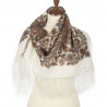 PAVLOVO POSAD RUSSIAN SHAWL 89x89 cm 35x35 inches 100% Wool Scarf Silk Fringe Wrap 1638-1