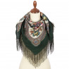 PAVLOVO POSAD RUSSIAN SHAWL 89x89 cm 35x35 inches 100% Wool Scarf Silk Fringe Wrap 1814-9