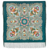 PAVLOVO POSAD RUSSIAN SHAWL 89x89 cm 35x35 inches 100% Wool Scarf Silk Fringe Wrap 1814-12