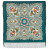 PAVLOVO POSAD RUSSIAN SHAWL 89x89 cm 35x35 inches 100% Wool Scarf Silk Fringe Wrap 1814-12
