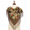 PAVLOVO POSAD RUSSIAN SHAWL 89x89 cm 35x35 inches 100% Wool Scarf Silk Fringe Wrap 1825-16