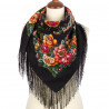 PAVLOVO POSAD RUSSIAN SHAWL 89x89 cm 35x35 inches 100% Wool Scarf Silk Fringe Wrap 1825-18