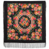 PAVLOVO POSAD RUSSIAN SHAWL 89x89 cm 35x35 inches 100% Wool Scarf Silk Fringe Wrap 1825-18
