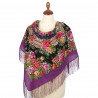 PAVLOVO POSAD RUSSIAN SHAWL 89x89 cm 35x35 inches 100% Wool Scarf Silk Fringe Wrap 1825-8