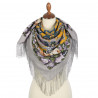 PAVLOVO POSAD RUSSIAN SHAWL 89x89 cm 35x35 inches 100% Wool Scarf Silk Fringe Wrap 1829-1