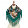 PAVLOVO POSAD RUSSIAN SHAWL 89x89 cm 35x35 inches 100% Wool Scarf Silk Fringe Wrap 1829-12