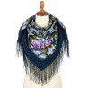 PAVLOVO POSAD RUSSIAN SHAWL 89x89 cm 35x35 inches 100% Wool Scarf Silk Fringe Wrap 1829-14