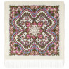 PAVLOVO POSAD RUSSIAN SHAWL 89x89 cm 35x35 inches 100% Wool Scarf Silk Fringe Wrap 1837-0
