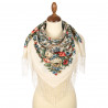 PAVLOVO POSAD RUSSIAN SHAWL 89x89 cm 35x35 inches 100% Wool Scarf Silk Fringe Wrap 1874-0