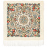 PAVLOVO POSAD RUSSIAN SHAWL 89x89 cm 35x35 inches 100% Wool Scarf Silk Fringe Wrap 1874-0