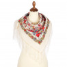 PAVLOVO POSAD RUSSIAN SHAWL 89x89 cm 35x35 inches 100% Wool Scarf Silk Fringe Wrap 1900-0