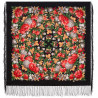 PAVLOVO POSAD RUSSIAN SHAWL 89x89 cm 35x35 inches 100% Wool Scarf Silk Fringe Wrap 2009-18